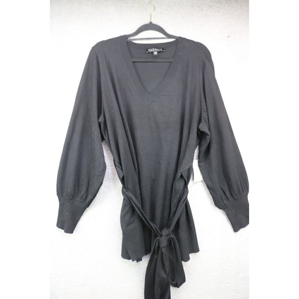 Eloquii Long Sleeve V-Neck Tunic Top Wrap Tie-Size 18/20-New w/Tags
